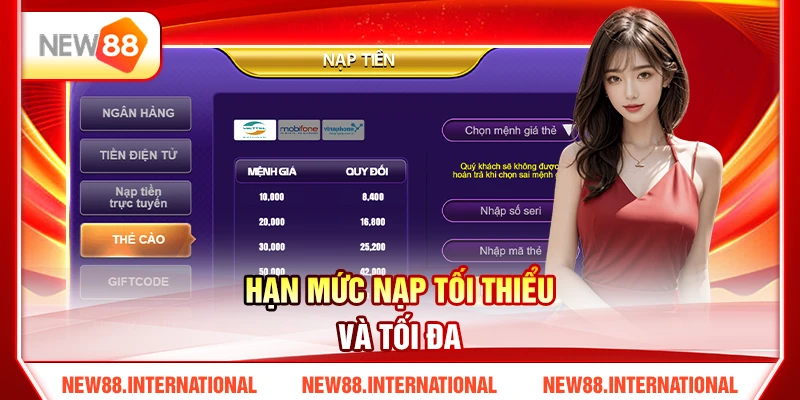 Cách Nạp Tiền NEW88 An Toàn Và Nhanh Nhất 2026 3 Hạn Mức Nạp Tối Thiểu Và Tối Đa